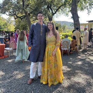 Yellow Floral Lehenga & Dupatta - worn once!